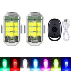SEALIGHT® RGB LED Strobe Lights 7 Color High Brightness USB Rechargeable Flashing Emergency Warning Lights 2pc.
