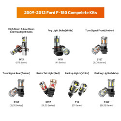 SEALIGHT® 2009-2012 Ford F-150 LED Bulbs H13 Headlight Fog Turn Signal Lights Combo