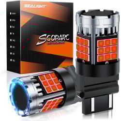 SEALIGHT® SLJ4 3157/3156/3057/T25 LED Brake Tail Parking Blinker Light Bulbs Red 36W 3600LM 2PCS