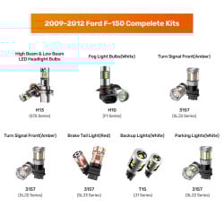 SEALIGHT® 2009-2012 Ford F-150 LED Bulbs H13 Headlight Fog Turn Signal Lights Combo
