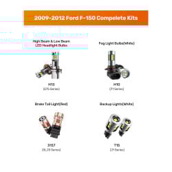 SEALIGHT® 2009-2012 Ford F-150 LED Bulbs H13 Headlight Fog Brake Lights Combo