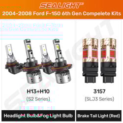 SEALIGHT® 2006-2008 Ford F-150 6th Gen LED Bulbs H13 Headlight H10 Fog Brake Lights Combo