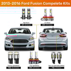 SEALIGHT® 2013-2016 Ford Fusion LED Bulbs H7 H11 Headliight Fog Backup Parking Lights Combo