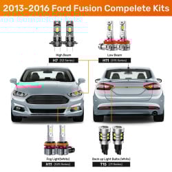 SEALIGHT® 2013-2016 Ford Fusion LED Bulbs H7 H11 Headliight Fog Backup Lights Combo