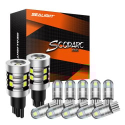 SEALIGHT® Premium Interior & Backup Light Kit: T10/194 & T15/921 LED Light Bulbs (10+2Pcs)