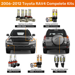 SEALIGHT® 2006-2012 Toyota RAV4 LED Bulbs 9005+9006 Headlight H11 Fog Turn Signal Backup Lights Combo
