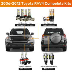 SEALIGHT® 2006-2012 Toyota RAV4 LED Bulbs 9005+9006 Headlight H11 Fog Backup Lights Combo