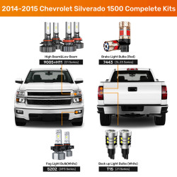 SEALIGHT® 2014-2015 Chevrolet Silverado 1500 LED Bulbs 9005+H11 Headlight 5202 Fog Brake Lights Combo