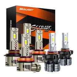 SEALIGHT® Pro 9005/HB3 H11/H9/H8 LED Headlight Bulbs 5202/5201 Fog Light Bulbs Combo White 6500K IP68 3Pairs