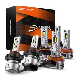 SEALIGHT® Essential 9005/HB3 H11/H9/H8 LED Headlight Bulbs 5202/5201 Fog Light Bulbs Combo White 6500K IP68 3Pairs