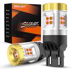 SEALIGHT® SLJ7 7443/7440/T20/W21W LED Brake Tail Stopping Blinker Turn Signal Light Bulbs 24W 2400LM Red 2PCS