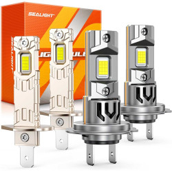 SEALIGHT® XF3 H1 H7 140W 6500K White IP68 LED Headlight Bulbs Combo 2Pairs
