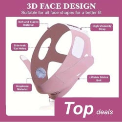 V Line Lifting Mask Face Strap Double Chin Reducer, Comfort Graphene Face Skincare Lifting Belt for Women and Men
