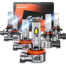 SEALIGHT® G1 9005/HB3 H11/H8/H16 LED Headlight H10/9145/9140 Fog Light Bulbs Combo 3Pairs