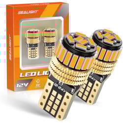 SEALIGHT® Aurora T10/194/168/W5W LED License Plate Light Dome/Map/Trunk Light Bulbs 500LM 2000K Amber 2PCS