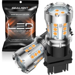 SEALIGHT® XL01 3157/3156/3057/T25 LED Brake Tail Light Turn Signal Light Bulbs 6W 3000LM 2700K Amber Yellow 2PCS