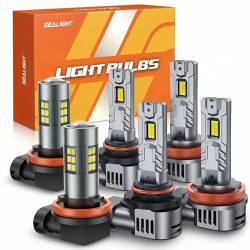 SEALIGHT® G2 9005/HB3 H11/H8/H16 IP68 LED Headlight H11/H8/H16 Fog Light Bulbs Combo 3Pairs